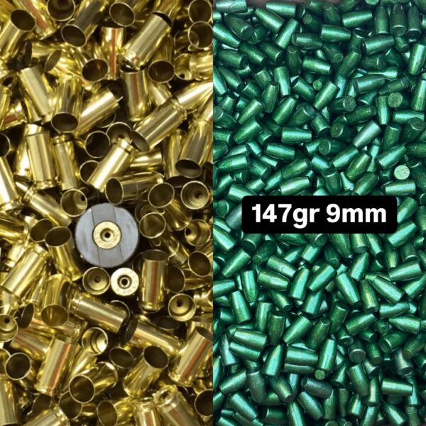 9mm Brass and 147gr Coated Bullets