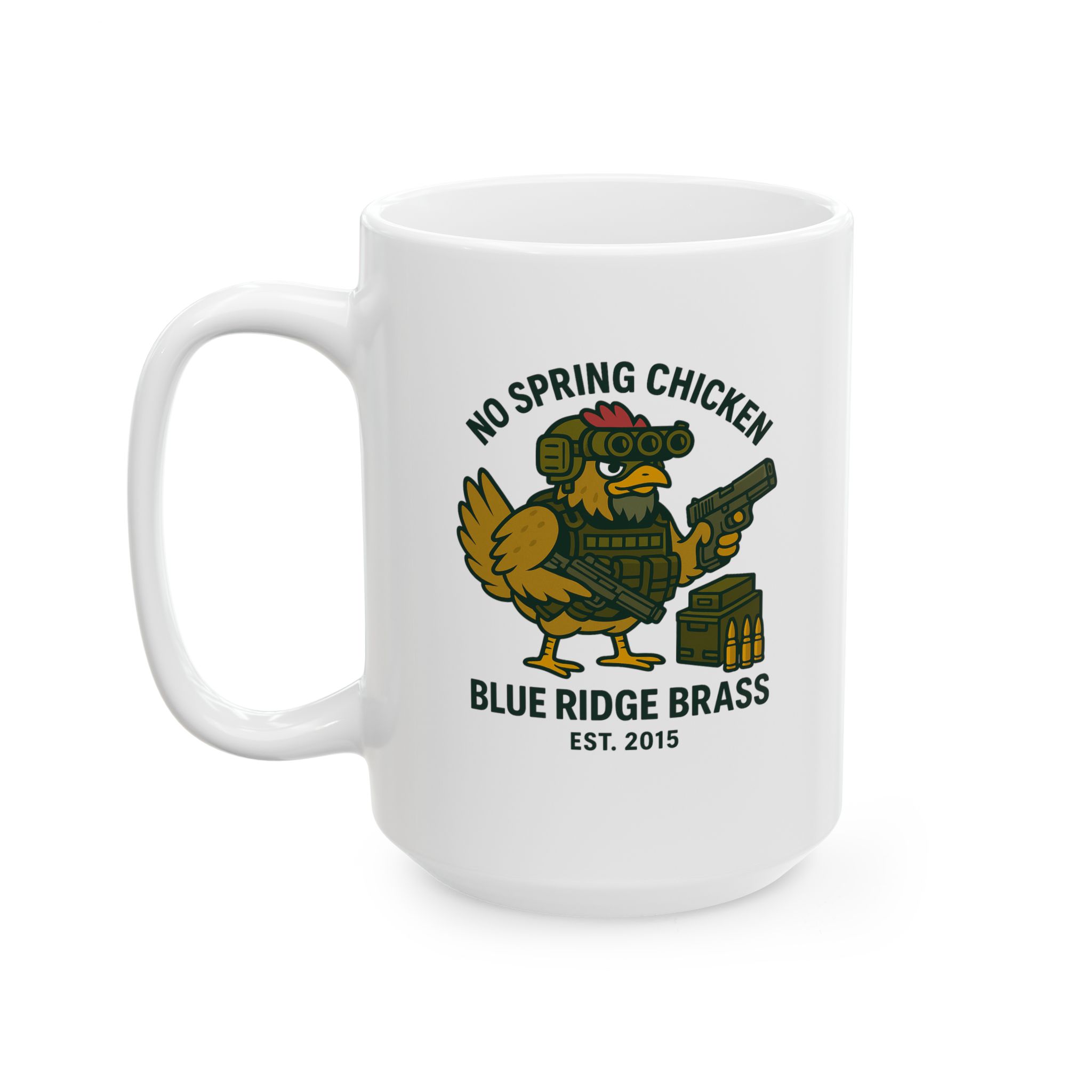 No Spring Chicken Ceramic Mug - Vintage Badge Design, Perfect Gift for Coffee Lovers - Image 7